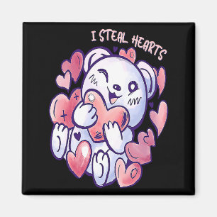 Aimant Mignon Ours Voler Coeurs Saint Valentin Ou Tout-Pe