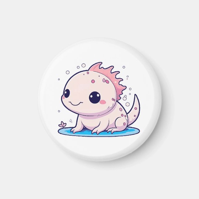 Aimant mignon philosophe axolotl (Devant)