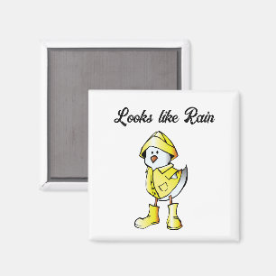 Aimant Mignon poussin par jour de pluie – Dessin animé « 