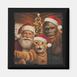 Aimant Mignon selfie de chat avec Sasquatch et le Père No