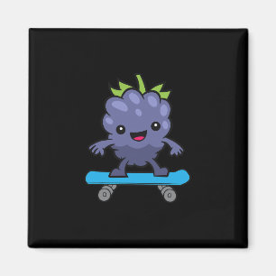 Aimant Mignon skateboard de fruit de mûre Kawaii Blackbe