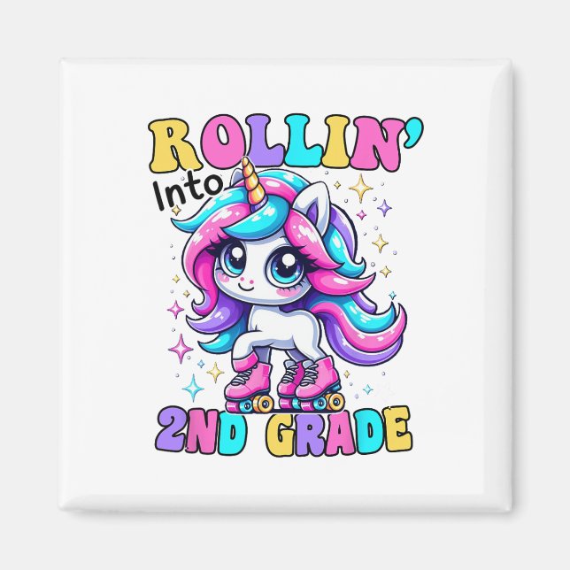 Aimant Mignon Unicorn de Rentree des Classes de 2e Anne S (Devant)