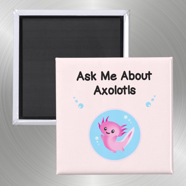 Aimant mignon violet me demander Axolotls Salamander (Créateur téléchargé)