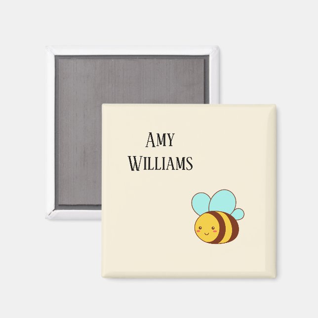 Aimant Mignonne abeille personnalisée  (Recto/Verso)