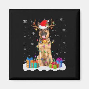 Aimant Mignonne berger allemand chien feux de Noël Père N