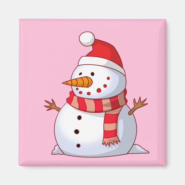 Aimant Mignonne bonhomme de neige de Noël (Devant)