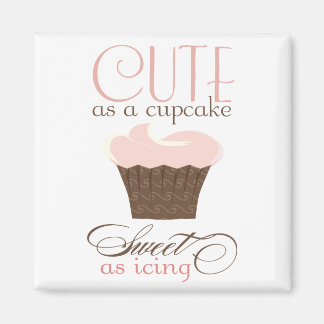 Aimant Mignonne comme un cupcake ! Rose et Brown