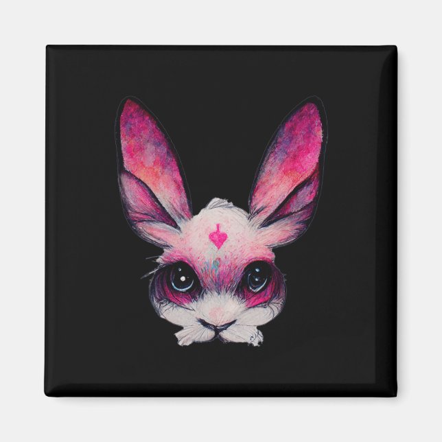Aimant Mignonne Lapin Lapin Animal Avec Couleurs - Une Fi (Devant)