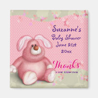 Mignonne lapin rose avec Coeur Baby shower Merci