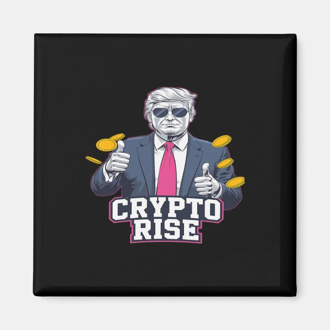 Aimant Mignonne Le. Montée Du Bitcoin Trump À La Lune Bul (Devant)