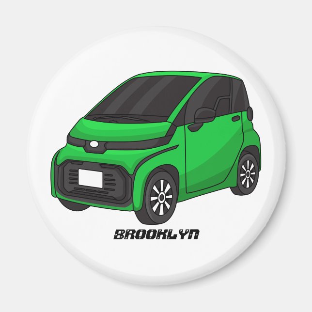 Aimant Mignonne micro-voiture verte (Devant)