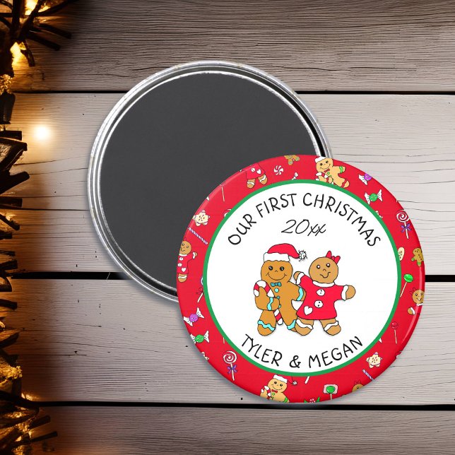 Aimant Mignonne Notre premier Noël avec l'homme en pain d (Créateur téléchargé)