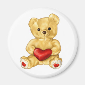 Aimant Mignonne Ours En Teddy Tenant Coeur - Adorable Jou