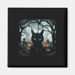 Aimant Mignonne Petite Tête De Chat Pour Halloween