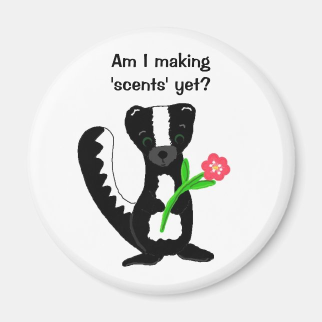 Aimant Mignonne Skunk Avec Dit (Devant)