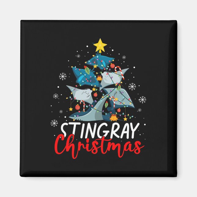 Aimant Mignonne Stingray Arbre de Noël Pyjama Corresponda (Devant)