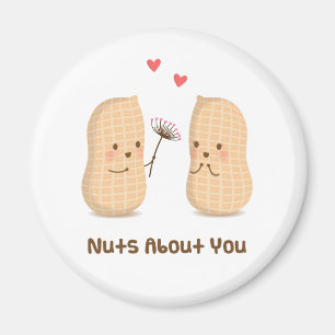 Aimant Mignons cacahuètes fou de toi jeu de mots humour d