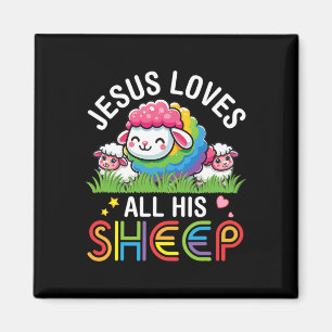 Aimant Mignons Lgbt Sheeps Danser Ensemble Jésus Aime Tou
