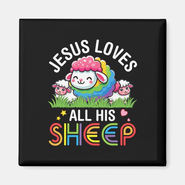 Aimant Mignons Lgbt Sheeps Danser Ensemble Jésus Aime Tou (Devant)