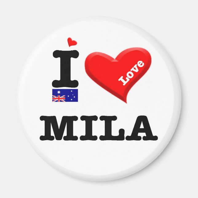 Aimant MILA - J'aime (Devant)