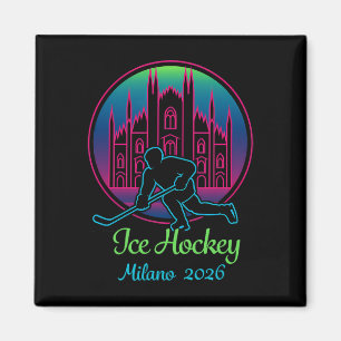 Aimant Milan 2026 Hockey sur glace Hiver 2026 Et Duomo Di