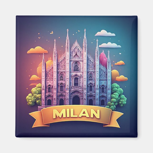 Aimant 🧲 Milan Italie Souvenir de Vacances (Devant)