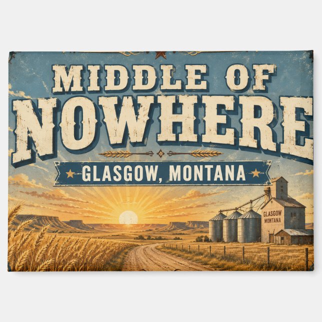 Aimant Milieu de nulle part Glasgow Montana Prairie (Recto)