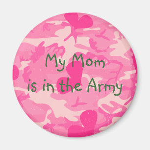 Aimant militaire de camouflage de rose de maman