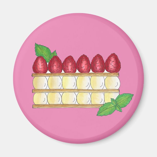 Aimant Mille Feuille Français Pâtisserie (Devant)