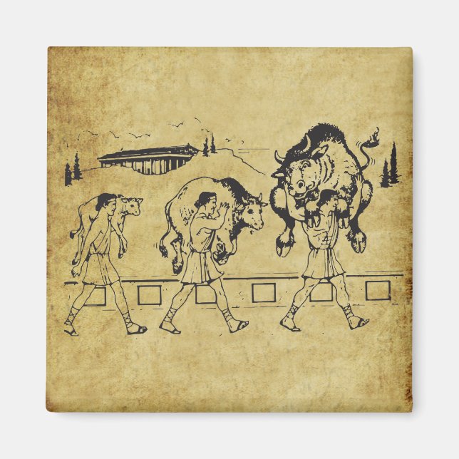 Aimant Milo de Croton et la Bull - Gym Motivational (Devant)