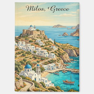 Aimant Milos Coloré Grèce Mer Égée Voyage