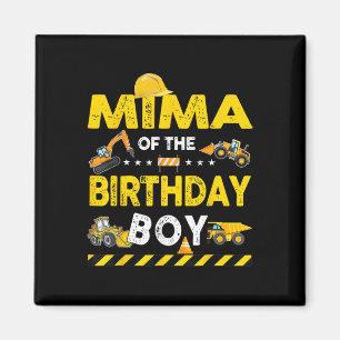 Aimant Mima De L'Anniversaire Boy Construction Ouvrier Na