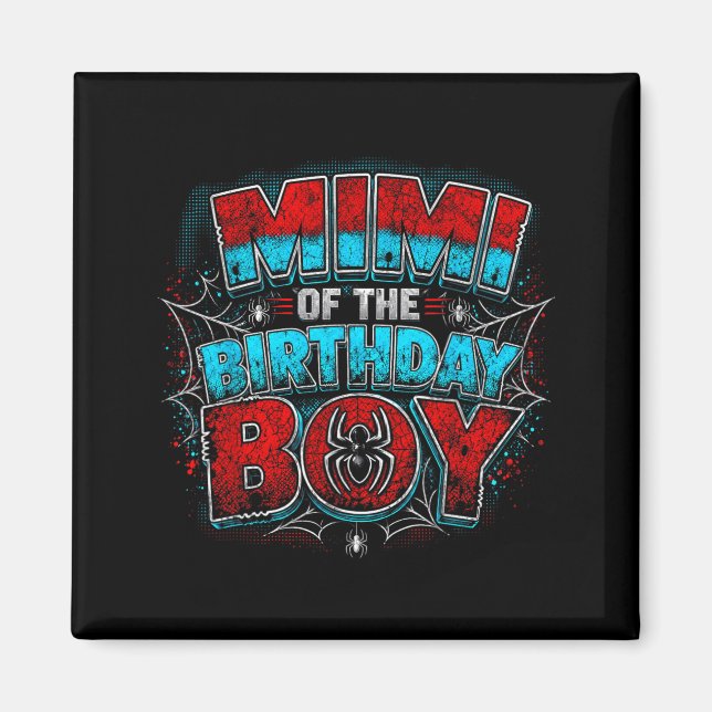 Aimant Mimi de l'araignée garçon d'anniversaire toile drô (Devant)