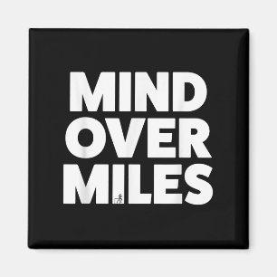 Aimant Mind Over Miles - Motivationnel, Funny Running