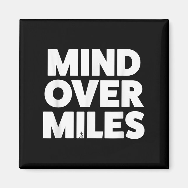 Aimant Mind Over Miles - Motivationnel, Funny Running (Devant)