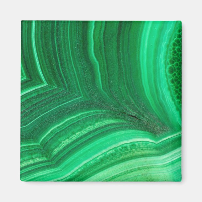 Aimant Minéral de malachite vert brillant (Devant)