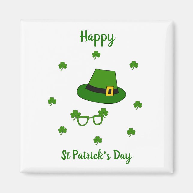 Aimant Mini Mignonne Bonne St Patrick Joyeuse Journée (Devant)