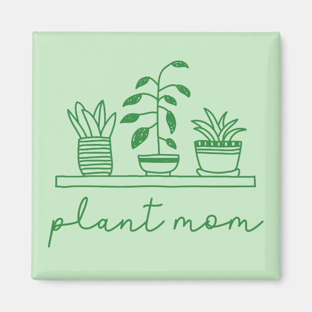 Aimant Mini Plante Maman mignonne Plante (Devant)