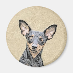 Aimant Miniature Pinscher Peinture mignonne Chien Art ori