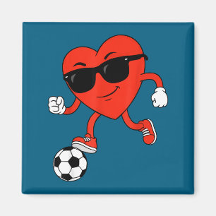 Aimant Minimal Football à coeur pour la Saint-Valentin