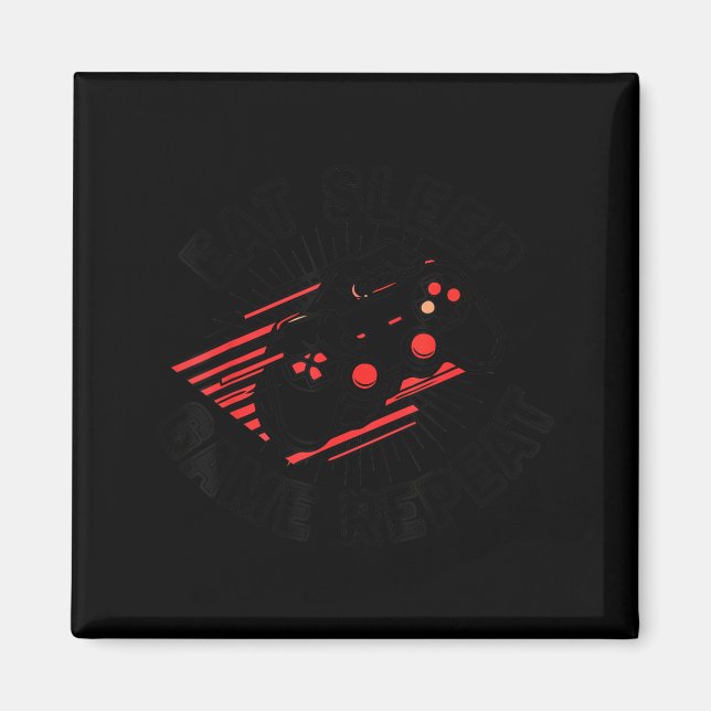 Aimant Minimal Manger Dormir Jeu Répéter Dédié (Devant)