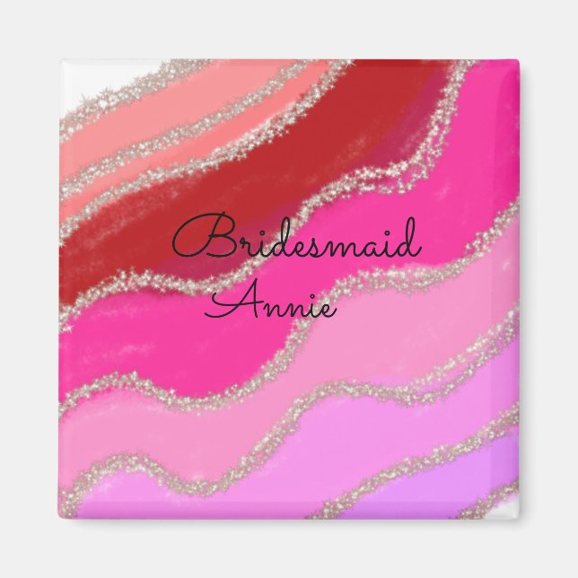 Aimant minimale add your name text bridesmaid gijd (Devant)