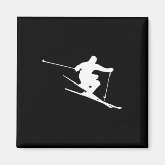 Aimant Minimalist Skier Freestyle Skiing Apres Ski Winter