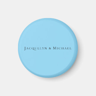 Aimant Minimaliste Bleu Élégant Classique Simple Nom