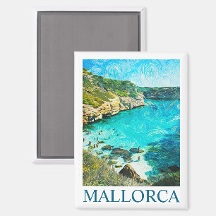 Aimant Minimaliste Majorque Espagne Peinture à l'huile Mé