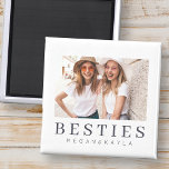 Aimant Minimaliste moderne chic Best Friends BFF Photo<br><div class="desc">Design is composed of fun and playful typographiy with sans serif and serif font. Add a custom photo.</div>