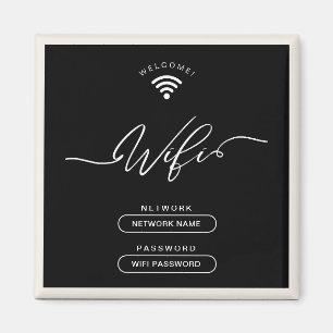 Aimant Minimaliste noir et beige Zone Wifi simple