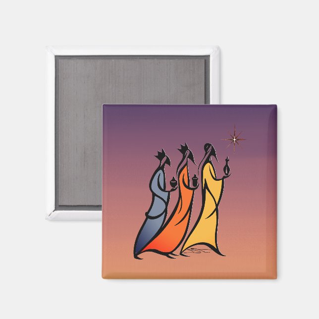 Aimant Minimaliste Trois Rois Mages (Recto/Verso)