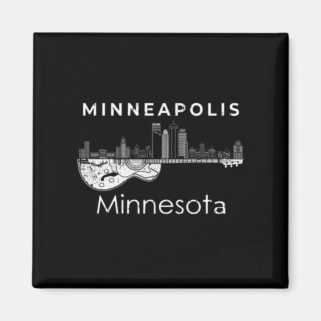 Aimant Minneapolis Souvenir Hommes Minnesota Musique Guit (Devant)