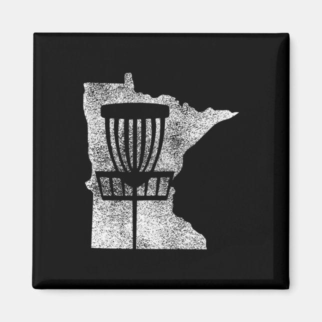 Aimant Minnesota Disc Golf État Avec Panier Graphique Dét (Devant)